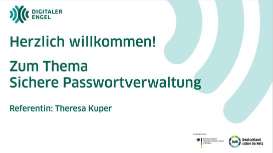 Die Titelseite von der Präsentation Sichere Passwortverwaltung